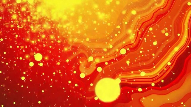 Abstract Red and Yellow Particle Flow