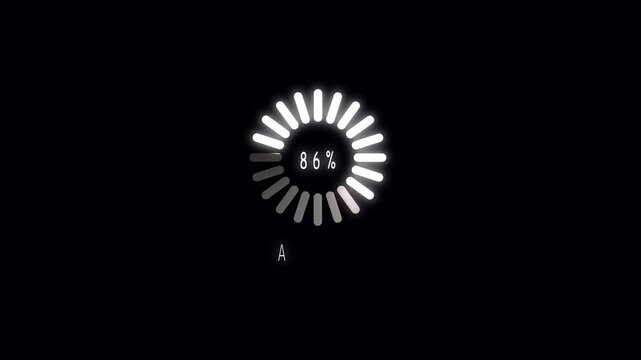Animated 47 percent loading progress bar circle minimalist design seamless digital technology. Loading animation 47 percent complete minimalist design tech progress bar circle seamless loop.