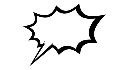 Obraz premium A dynamic, jagged speech balloon isolated on a white background. Perfect for manga, pop art, and graphic novels to show surprise or an exclamation