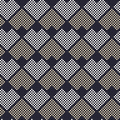 Neutral Colour Argyle Fair Isle Seamless Pattern Design