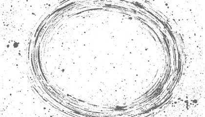 Gray brush strokes circle splatter abstract background