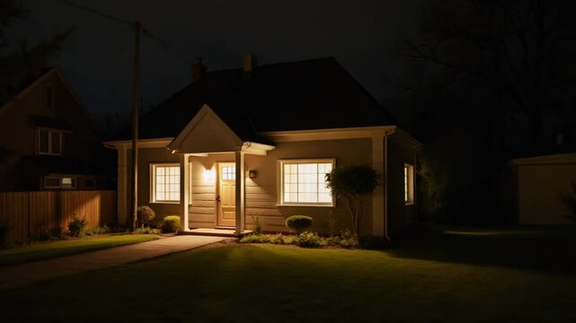 Time lapse of casual house life at night
