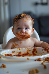 Baby Eating Messy Food