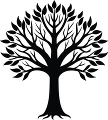 Obraz premium tree silhouette tree icon isolated on white backg.eps