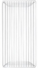 Obraz premium Empty Rectangular Metal Wire Grid with Parallel Lines in a White Background