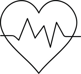 A vibrant red heartbeat line graphs an ecg monitor, symbolizing love and medical care