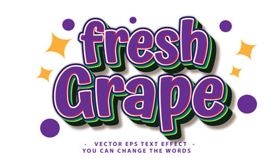 grape text with effect illustration