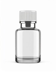 Clear Glass Bottle with White Cap for Cosmetic or Medical Products