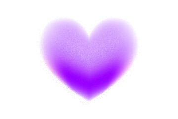 Purple abstract hearts with smooth colour transitions and trendy Y2K aesthetics. Grainy, noise vector shapes blurred with a light, airy aura. 