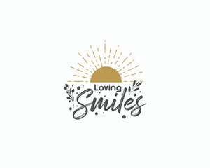 Loving Smiles Typography T-shirt Design Template Project.