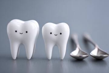 tooth model and spoon