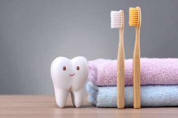toothbrush with towels