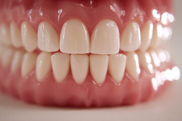 close up of fake teeth