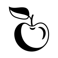 Apple. Vector icon. Monochrome logo.