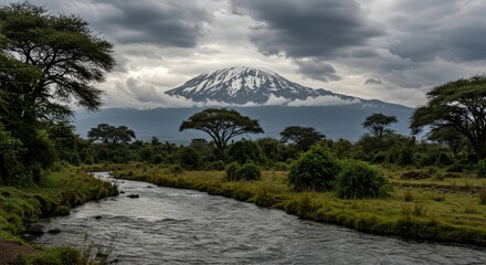 Scenic River Flowing Through The