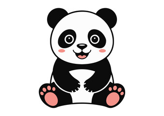 Adorable Cartoon Panda Icon, Panda Vector design