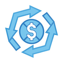 Obraz premium Money Cycle Icon Finance and Business