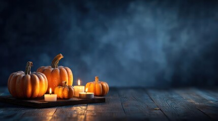 Spooky carved pumpkin glows warmly on rustic wooden table, perfect for Halloween celebrations and festive decor projects.