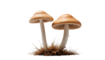 Mushroom featured on a transparent background, evoking the essence of late autumn and the season's harvest