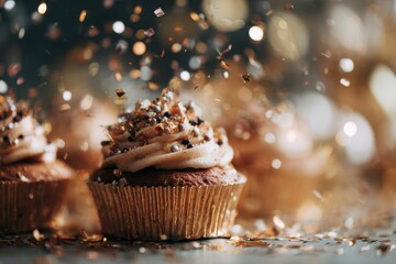 cupcakes with chocolate topping