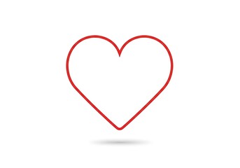 A Minimalist Line Art Heart Icon on a White Background