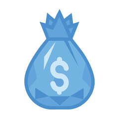 Crystal ice sculpture money bag with dollar symbol