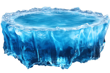 Obraz premium Ice platform showcases intricate texture and varying shades of blue on transparent background