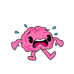 Cartoon Brain With Funny Face