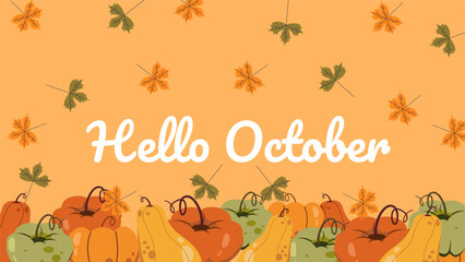 Pumpkins background October 