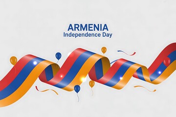 Celebrate Armenia's Independence Day with vibrant ribbons and balloons, honoring national pride and festive spirit for patriotic events and promotions
