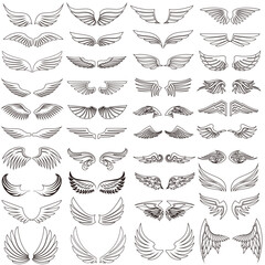 Angel wings icon vector set. fly illustration sign collection. pilot symbol. Wings web icons.
