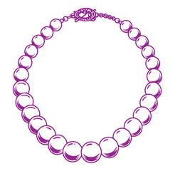 Obraz premium Elegant purple pearl necklace illustration ideal for fashion jewelry and accessories designs
