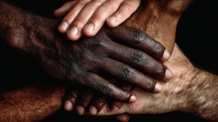 Fototapeta premium Diverse Hands United In Unity