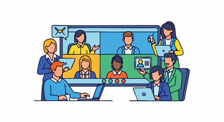 Team Video Conference Meeting Collaboration.