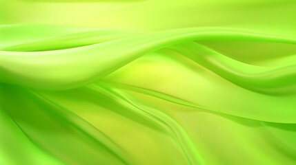 Green silk satin abstract background with smooth flowing fabric texture