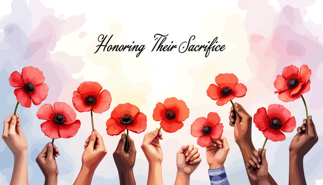 Remembrance Day banner, Remembrance Day poster, Lest We Forget banner, poppy flower design, Armistice Day poster, Veterans Day banner, memorial day remembrance, red poppy poster, military tribute bann