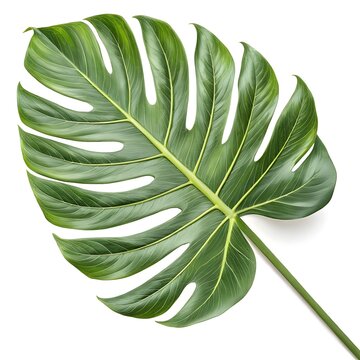 Hawaiian Koa Leaf Elegant Green Foliage with Smooth Curved Phyllodes and Graceful Tropical Symmetry on White Background
