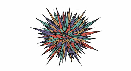 Obraz premium Explosion of Colorful Spiky Abstract Shape.