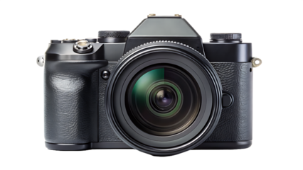 Modern digital camera isolated on transparent background for capturing memories