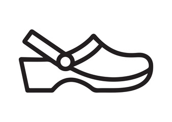 Clog style shoes outline Icon, Clog style shoes outline Vector design