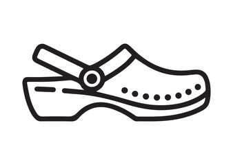 Clog style shoes outline Icon, Clog style shoes outline Vector design