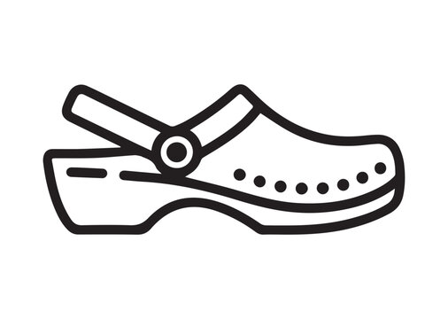 black clog shoe icon clip art preview