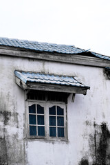 Close-up of old house windows
