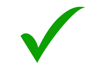 Green check mark isolated on transparent background