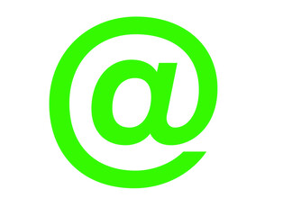 Green at symbol isolated on transparent background