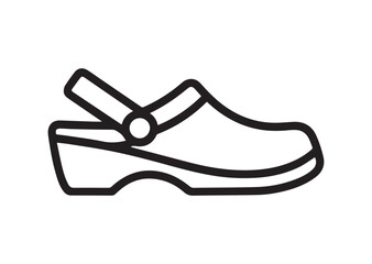 Clog style shoes outline Icon, Clog style shoes outline Vector design
