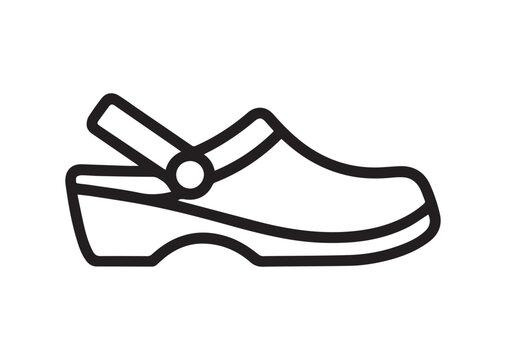 black clogs icon, side view clip art preview