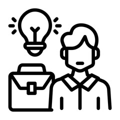 Businessperson with Idea and Briefcase