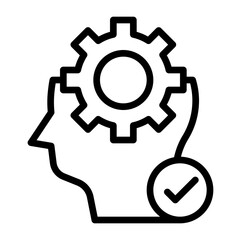 Head with Gear and Check Mark