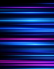 Abstract Blue And Purple Light Streaks On Dark Backdrop With Speed Motion Effect